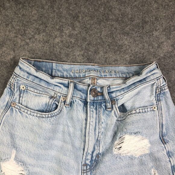 AMERICAN EAGLE Women's Highest Rise 90s Boyfriend Distressed  2 Reg Light Wash - Picture 4 of 11